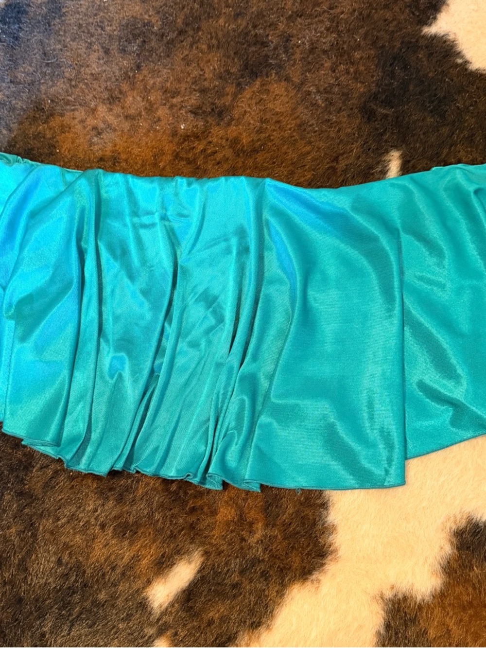 ASOS Design Aqua Satin Ruffled Shirt